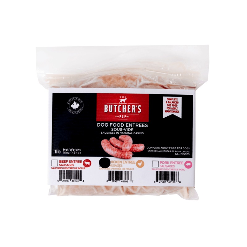 The Butcher's Pup Frozen Dog Food - Chicken Sous-Vide Sausages