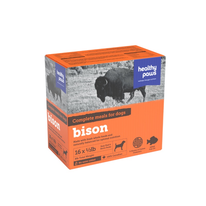 Healthy Paws Frozen Dog Food - Bison  Canine Complete
