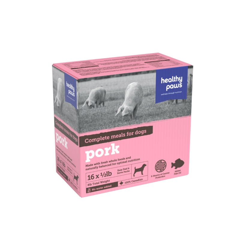 Healthy Paws Frozen Dog Food - Pork  Canine Complete