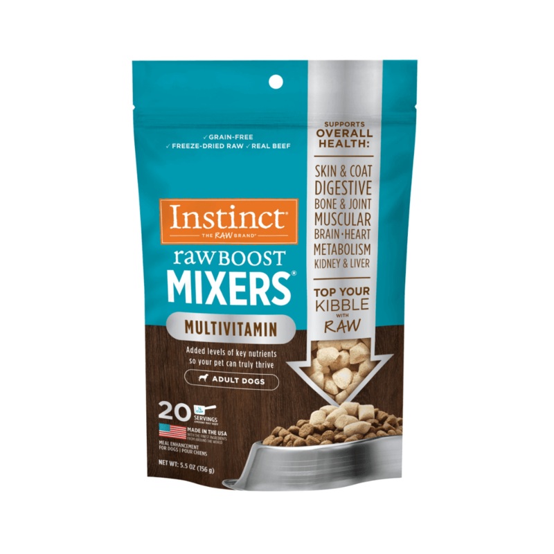 Instinct Freeze-Dried Dog Toppers & Mix-Ins - Raw Boost Mixers Multivitamin For Adult Dogs Pouch