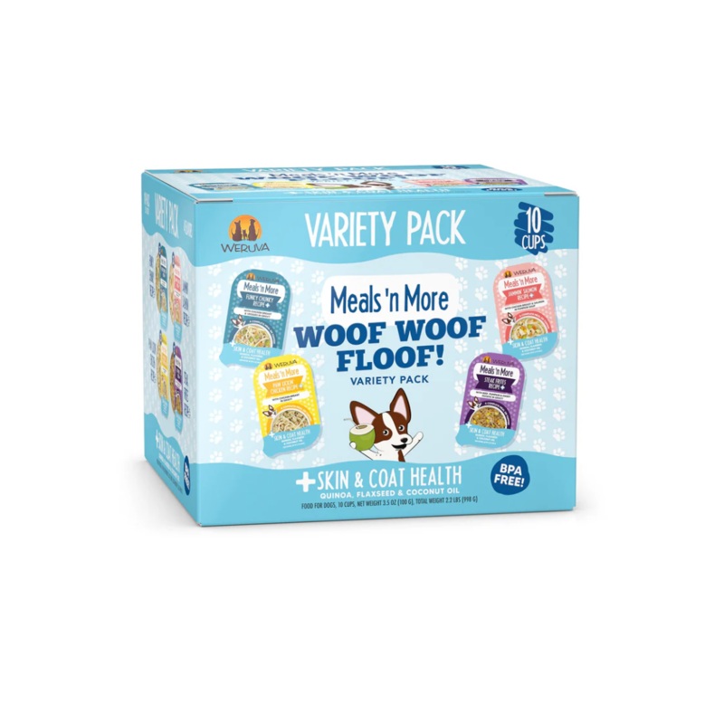 Weruva Wet Dog Food - Weruva Meals 'n More  Woof Woof Floof! Skin & Coat Health Variety Pack