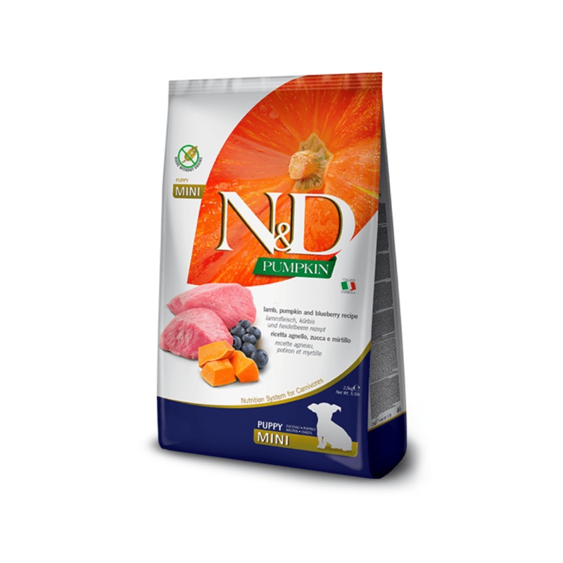 Farmina N&D Dog Dry Food - Pumpkin Lamb & Blueberry Puppy Mini