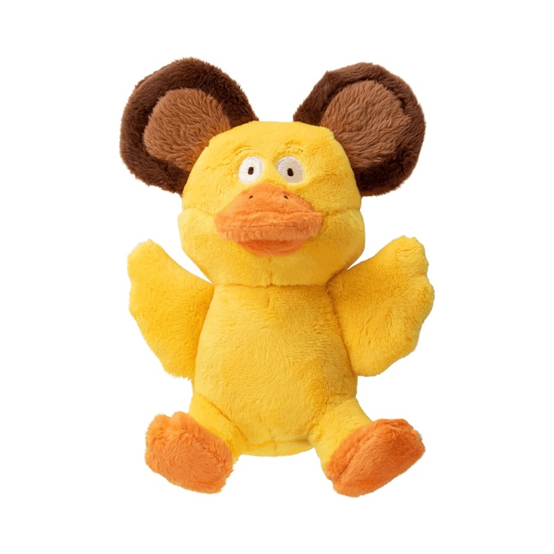 goDOG Dog Toys - Duck-Bear Silent Squeak Plush