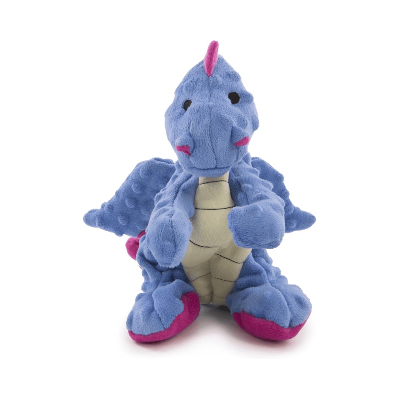 goDOG Dog Toys - Plush Dragon Periwinkle Blue