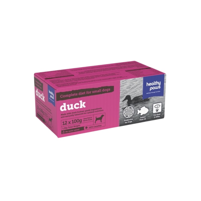 Healthy Paws Frozen Dog Food - Duck  Small Canine Complete
