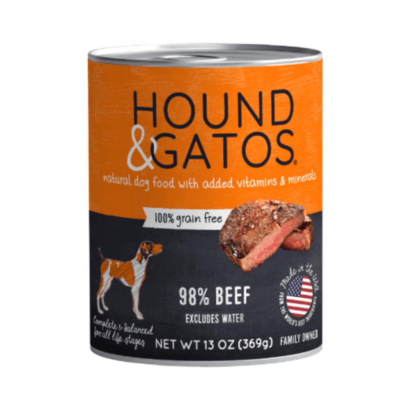 Hound & Gatos Wet Dog Food - Beef Canned
