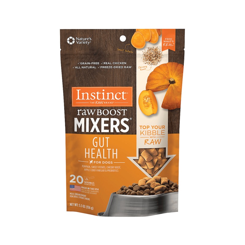 Instinct Freeze-Dried Dog Toppers & Mix-Ins - Raw Boost Mixers Gut Health Pouch
