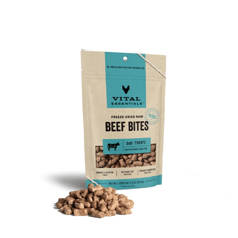 Vital Essentials Dog Treats - Freeze-Dried Raw Beef Bites