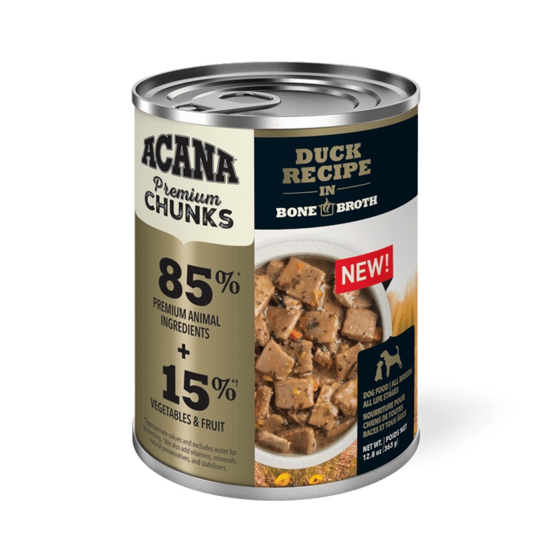 Acana Wet Dog Food - Premium Chunks Duck Recipe in Bone Broth Canned