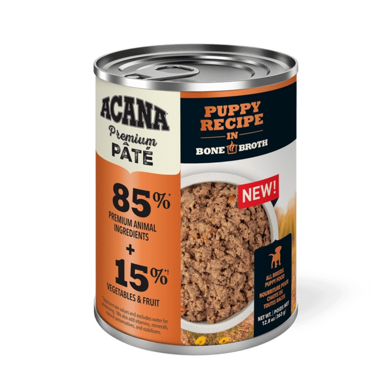Acana Wet Dog Food - Premium Pate Puppy Recipe in Bone Broth Canned
