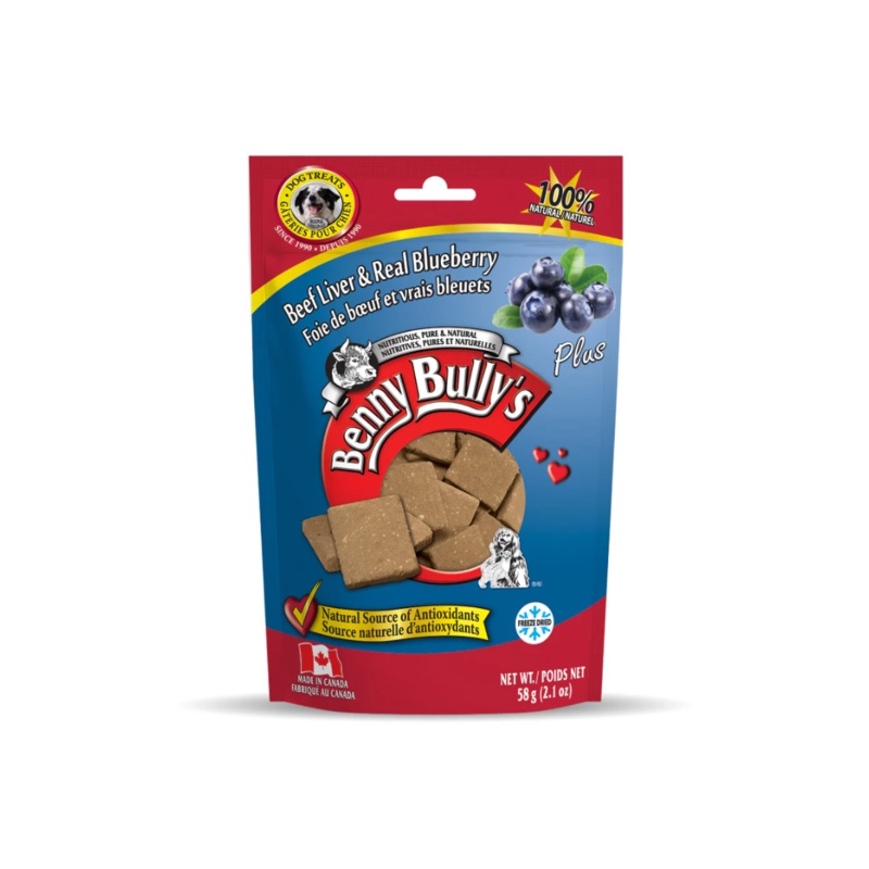 Benny Bully's Freeze Dried Dog Treats - Beef Liver Plus Blueberry