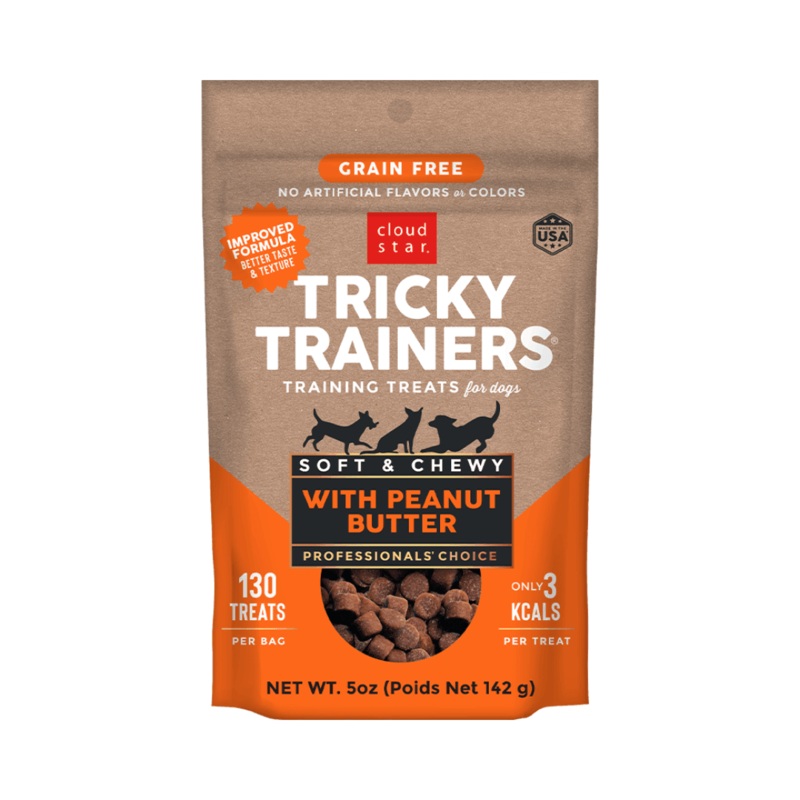 Cloud Star Dog Treats - Tricky Trainers Grain Free Soft & Chewy With Peanut Butter