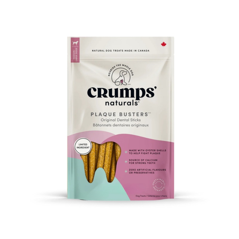 Crumps' Naturals Dog Mouth Care - Plaque Busters Original Dental Sticks Small Dog 18 Pack