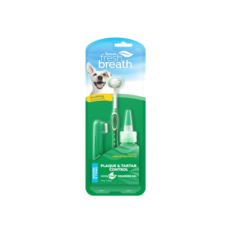 Tropiclean Dog Dental Care - Fresh Breath Oral Care Kit For Small & Medium Dogs