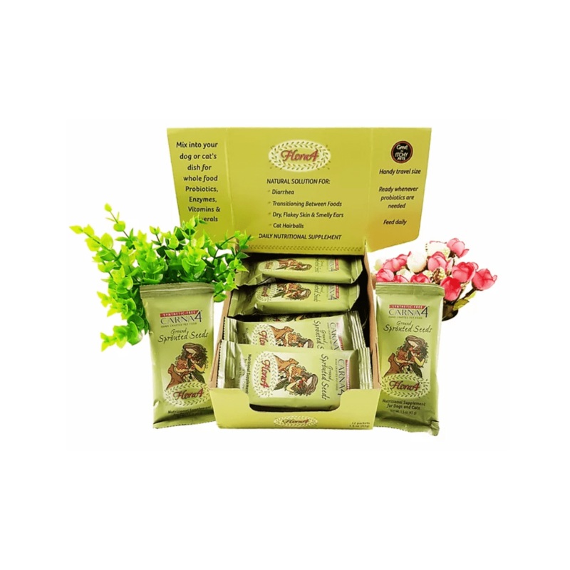 Carna4 Flora4 Dog and Cat Supplement - Green Plus with Sprouted Broccoli and Chia Topper
