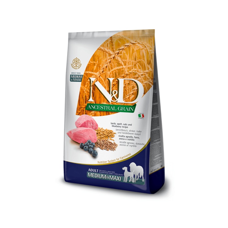 Farmina N&D Dry Dog Food - Ancestral Grain Lamb & Blueberry Adult Medium/Maxi