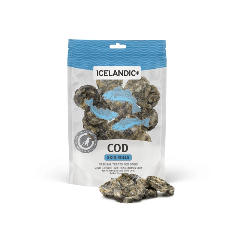 Icelandic+ Dog Treats - Cod Skin Rolls