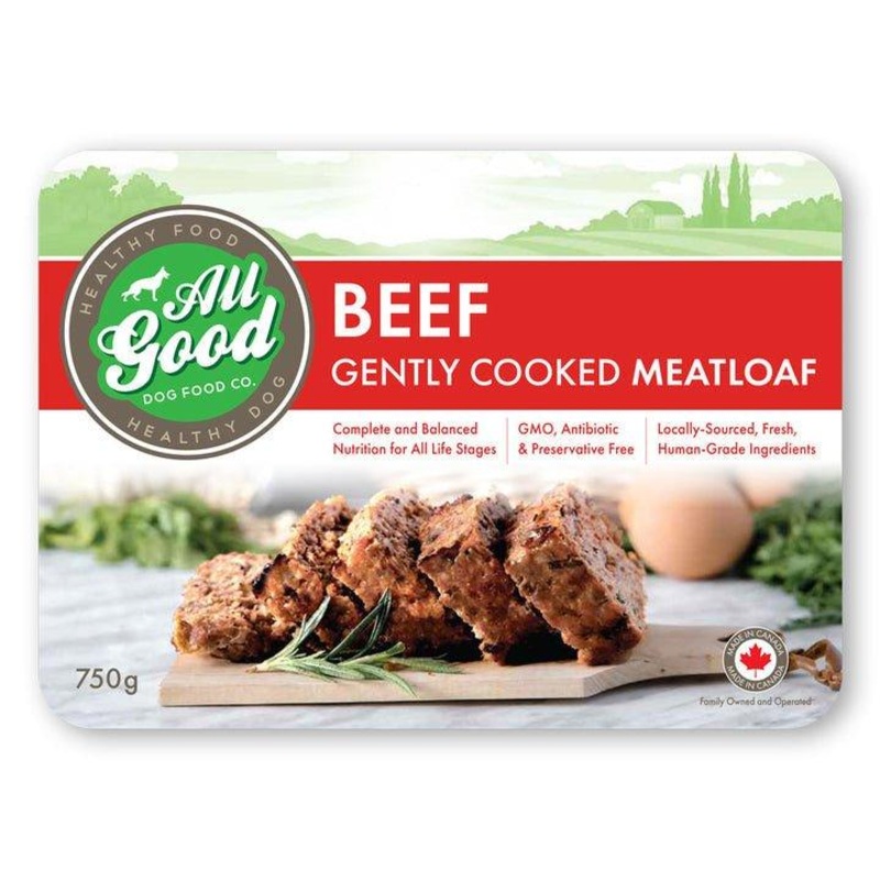 All Good Frozen Dog Food - Beef Gently Cooked Meatloaf