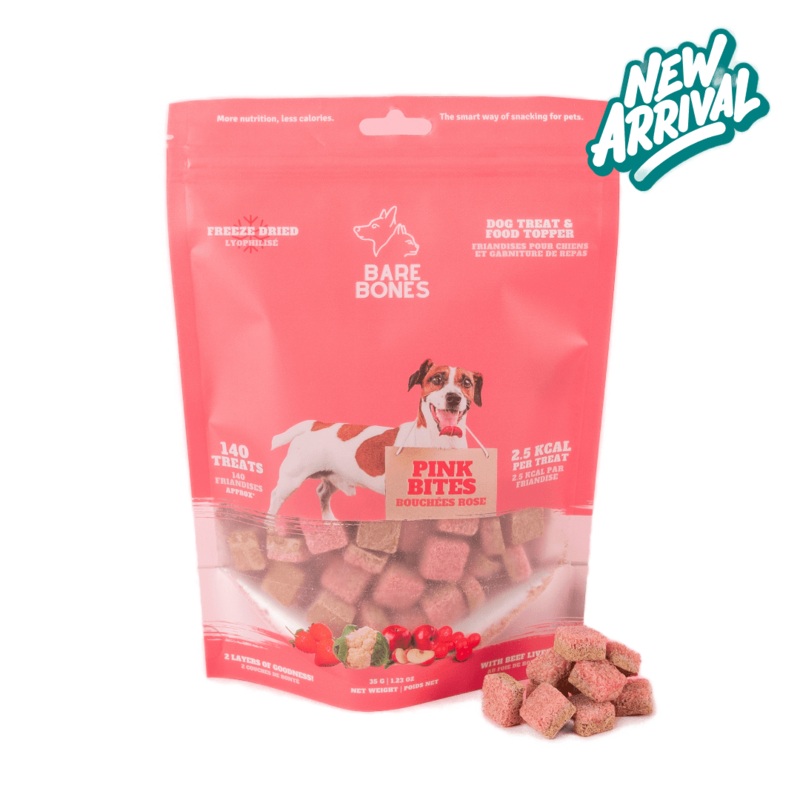 Bare Bones Freeze-Dried Dog Treats - Pink Bites